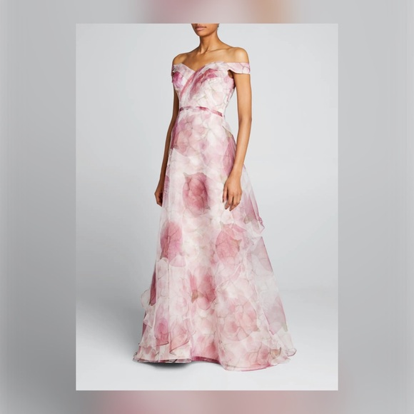 RENE RUIZ COLLECTION Off-the-Shoulder Floral Organza Gown - Picture 4 of 4